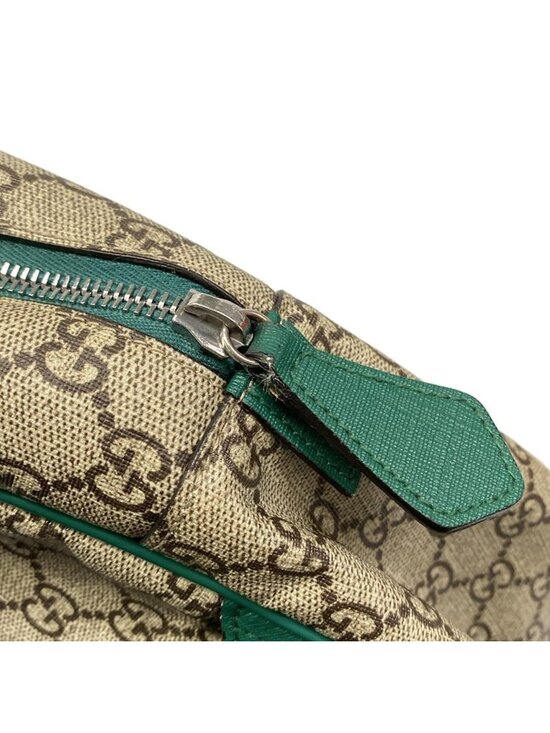 Gucci Backpack Children\'s GG Supreme Beige Green Multi Beetle Print